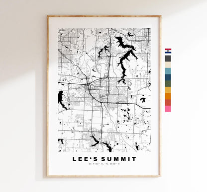 Lee's Summit Map Print - City Map Poster - Map Art - USA City Maps - Lee's Summit Print - Poster - Minimalist City Map - Missouri