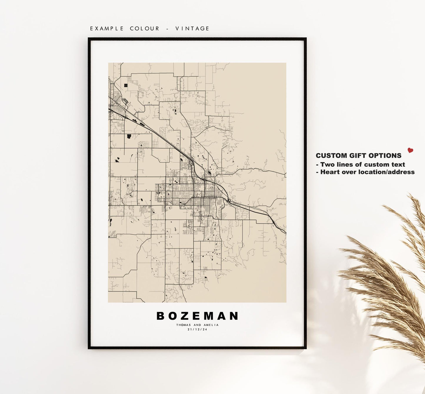 Bozeman Map Print - City Map Poster - Map Art - USA City Maps - Bozeman Print - Bozeman Poster - Minimalist City Map - Montana