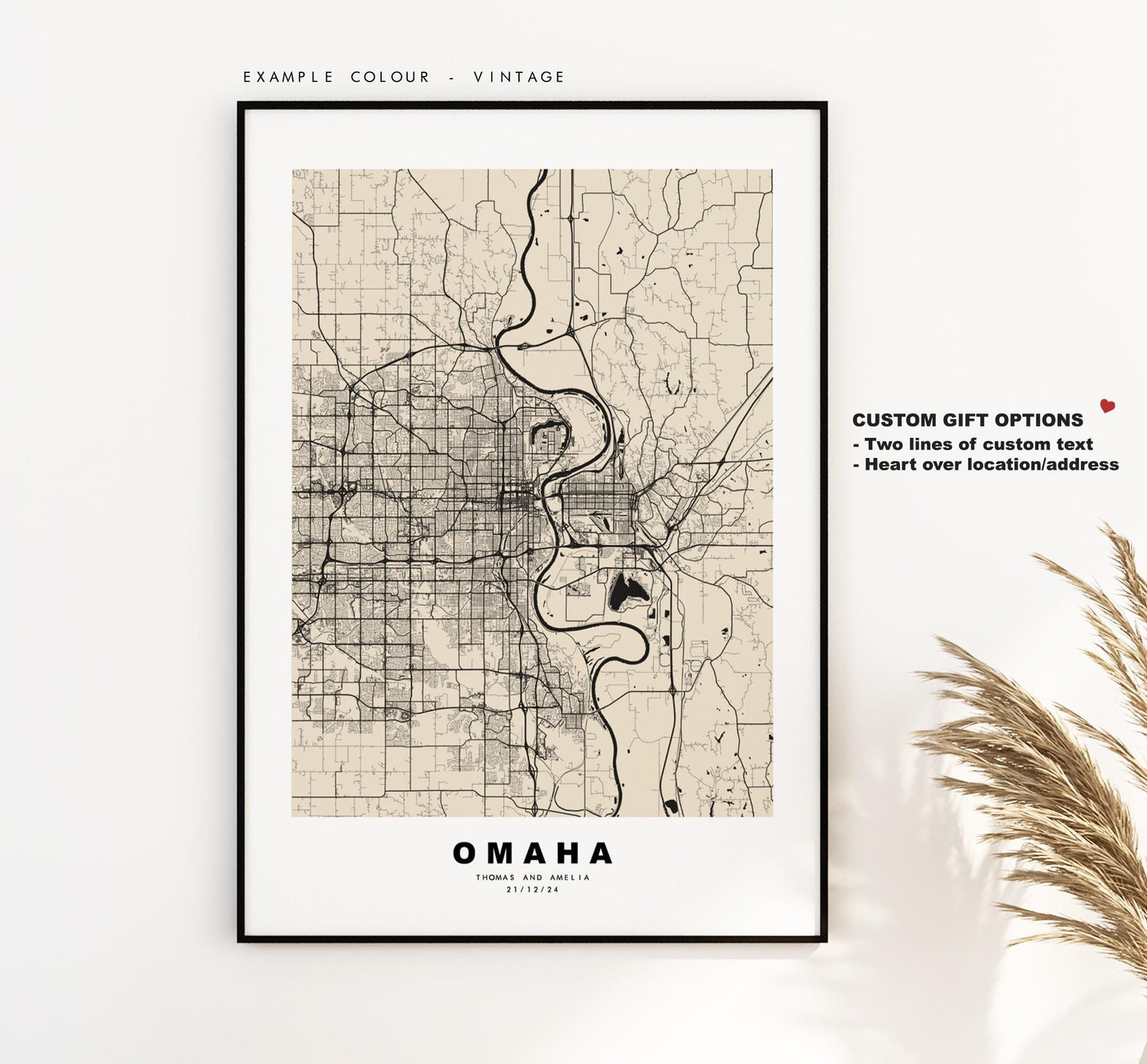 Omaha Map Print - City Map Poster - Map Art - USA City Maps - Omaha Print - Omaha Poster - Minimalist City Map - Nebraska