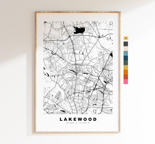 Lakewood Township Map Print - City Map Poster - Map Art - USA City Maps - Lakewood Print - Poster - Minimalist City Map - New Jersey