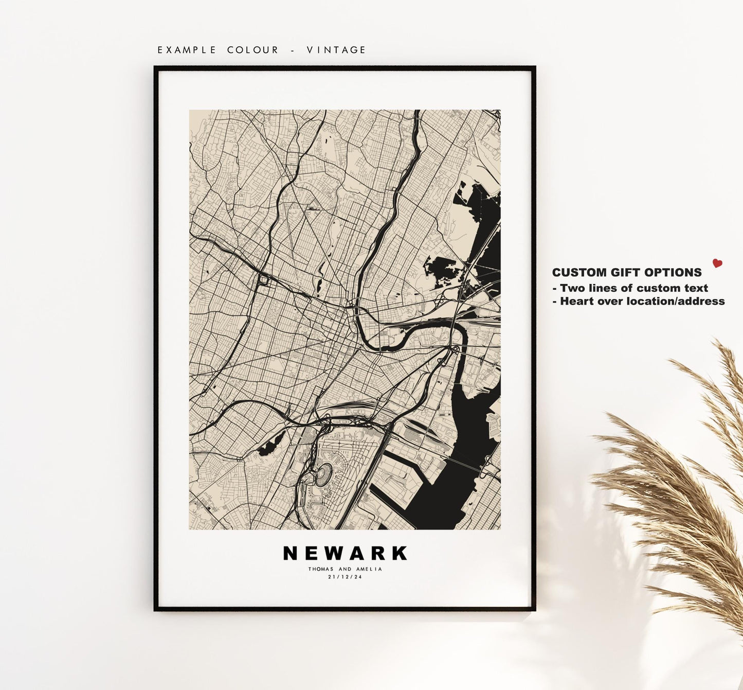 Newark Map Print - City Map Poster - Map Art - USA City Maps - Newark Print - Newark Poster - Minimalist City Map - New Jersey