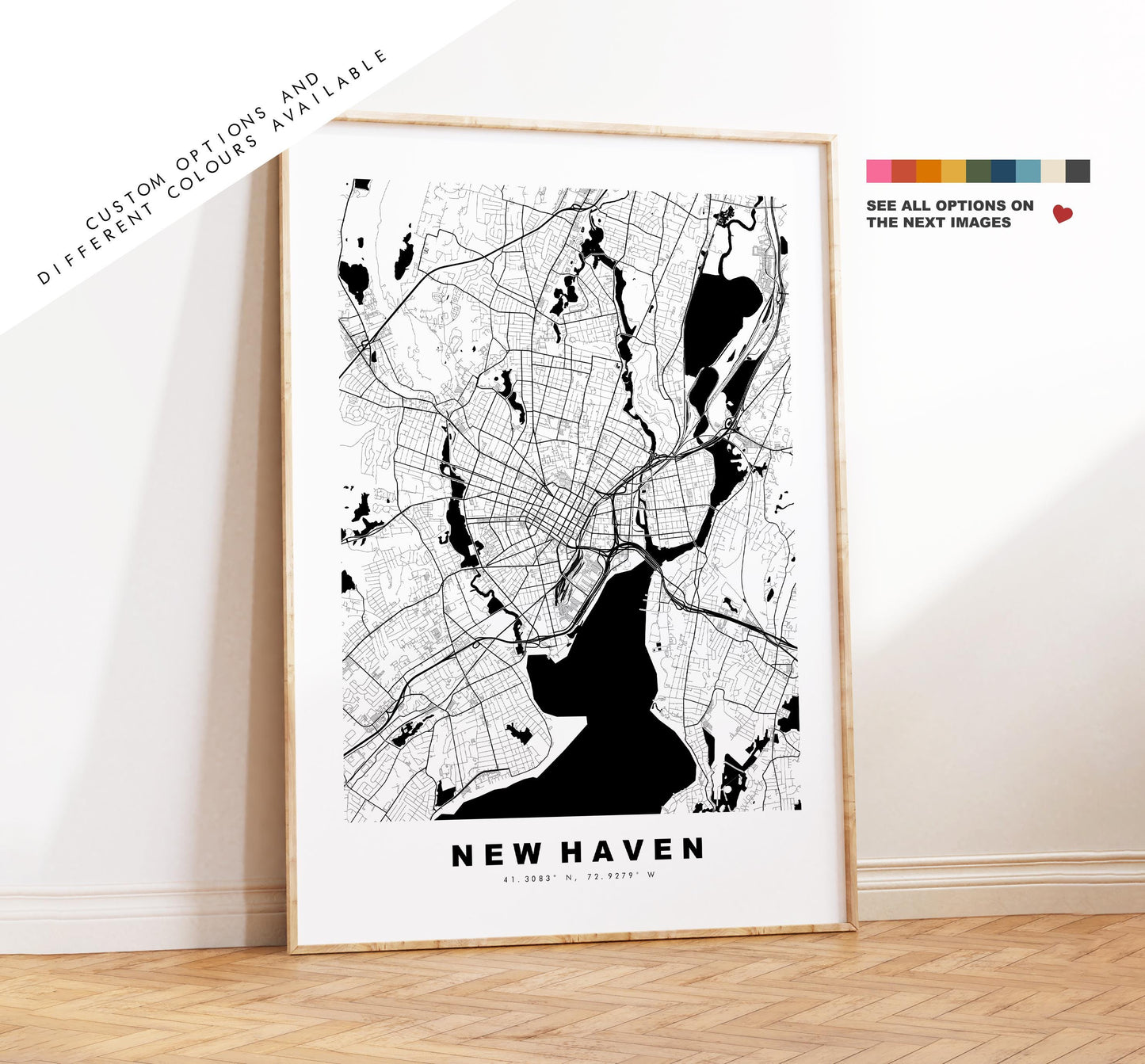 New Haven Map Print - City Map Poster - Map Art - USA City Maps - New Haven Print - New Haven Poster - Minimalist City Map - New York