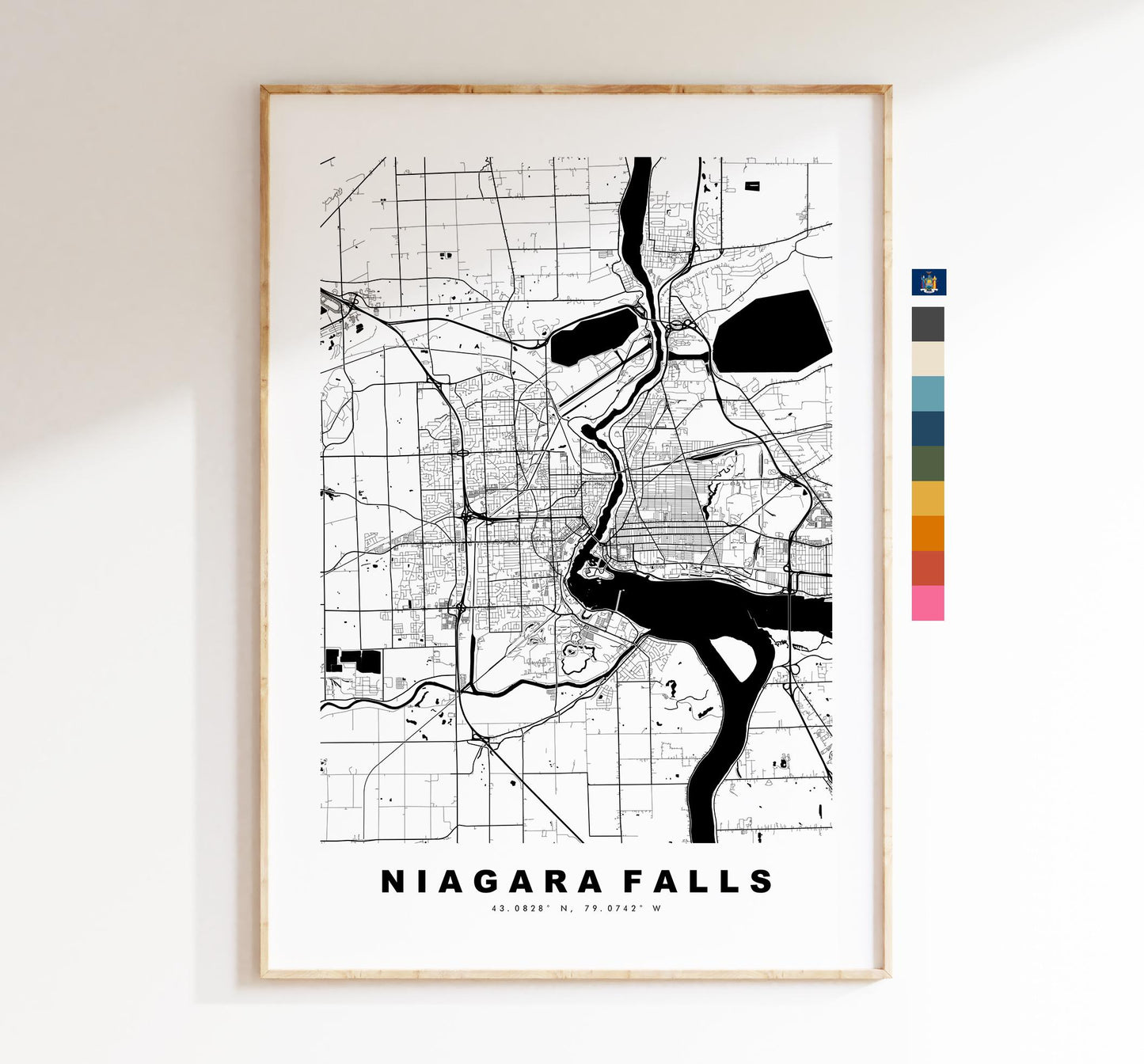 Niagara Falls Map Print - City Map Poster - Map Art - USA City Maps - Niagara Falls Print - Poster - Minimalist City Map - New York