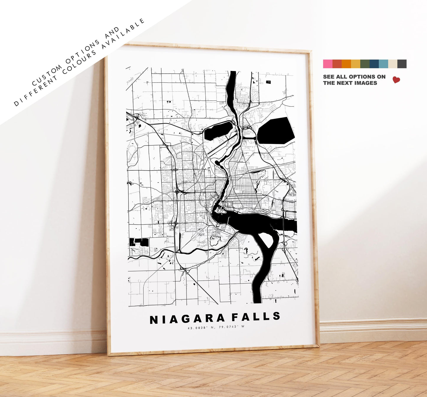 Niagara Falls Map Print - City Map Poster - Map Art - USA City Maps - Niagara Falls Print - Poster - Minimalist City Map - New York