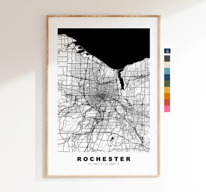 Rochester Map Print (New York) - City Map Poster - Map Art - USA City Maps - Rochester Print - Poster - Minimalist City Map - New York