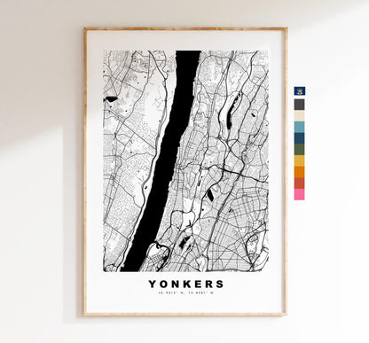 Yonkers Map Print - City Map Poster - Map Art - USA City Maps - Yonkers Print - Yonkers Poster - Minimalist City Map - New York