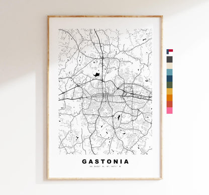 Gastonia Map Print - City Map Poster - Map Art - USA City Maps - Gastonia Print - Gastonia Poster - Minimalist City Map - North Carolina