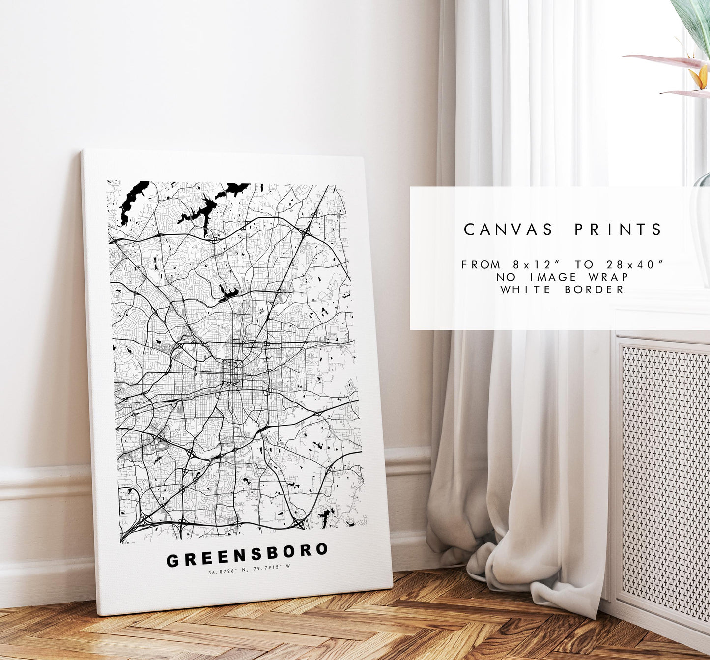 Greensboro Map Print - City Map Poster - Map Art - USA City Maps - Greensboro Print - Poster - Minimalist City Map - North Carolina