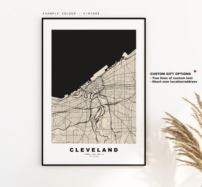 Cleveland Map Print - City Map Poster - Map Art - USA City Maps - Cleveland Print - Cleveland Poster - Minimalist City Map - Ohio