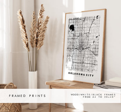 Oklahoma City Map Print - City Map Poster - Map Art - USA City Maps - Oklahoma City Print - Poster - Minimalist City Map - Oklahoma