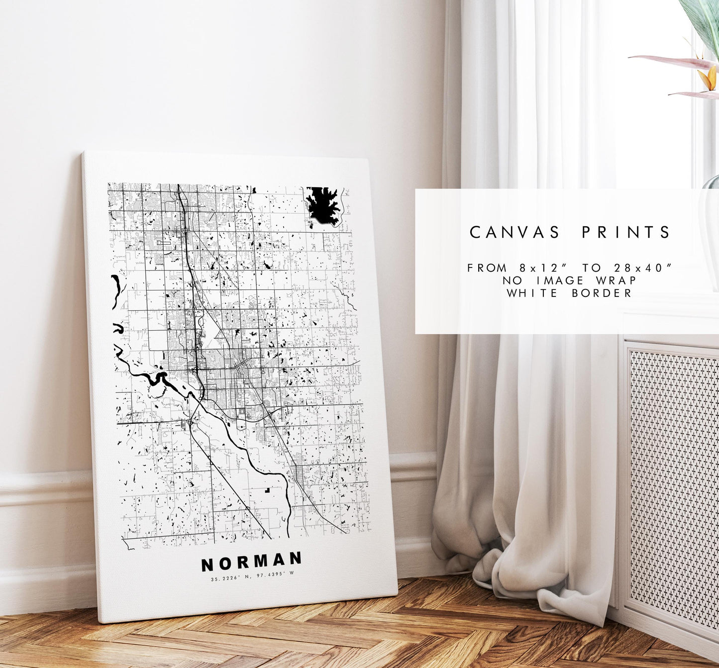 Norman Map Print - City Map Poster - Map Art - USA City Maps - Norman Print - Norman Poster - Minimalist City Map - Oklahoma