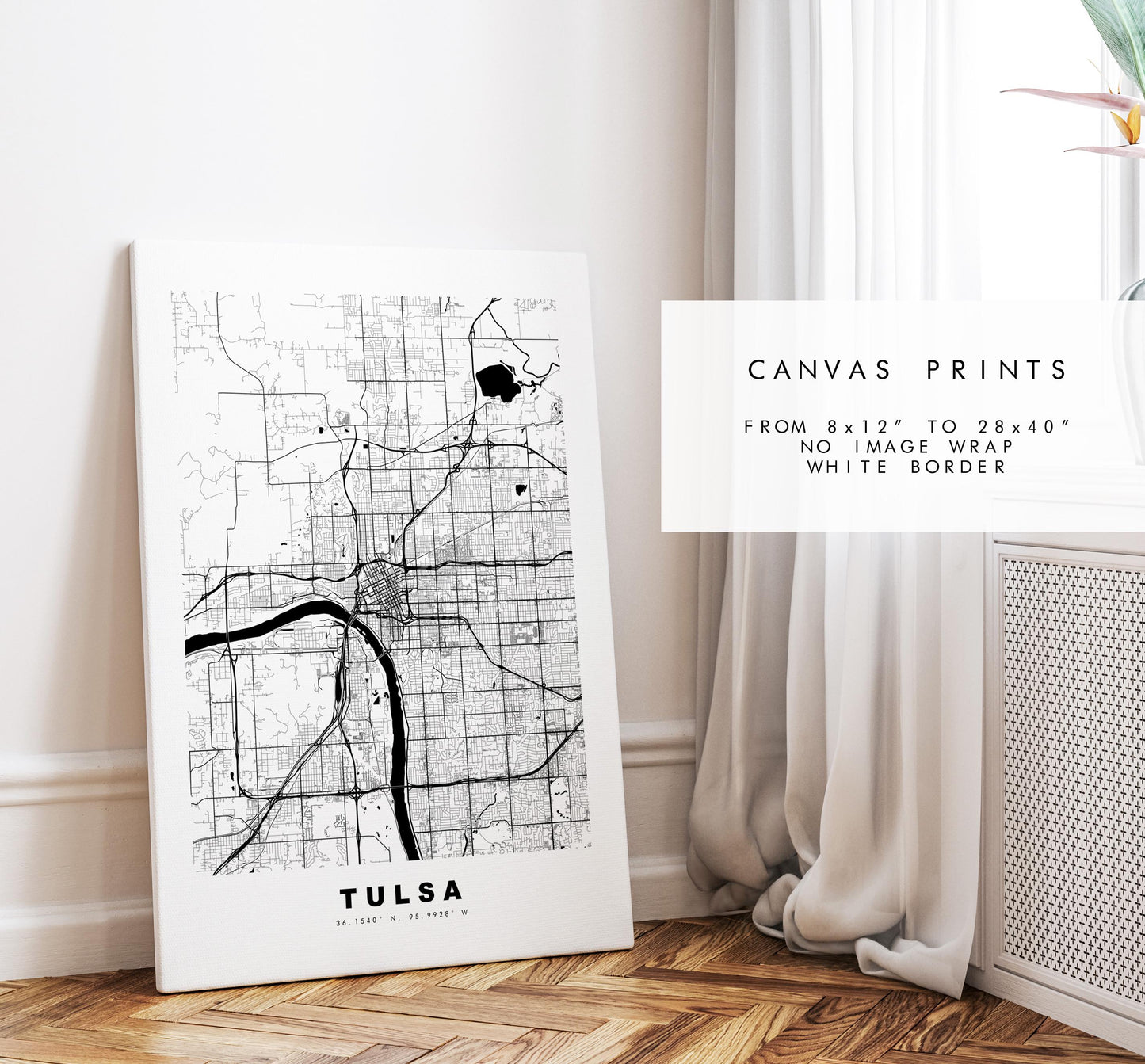 Tulsa Map Print - City Map Poster - Map Art - USA City Maps - Tulsa Print - Tulsa Poster - Minimalist City Map - Oklahoma