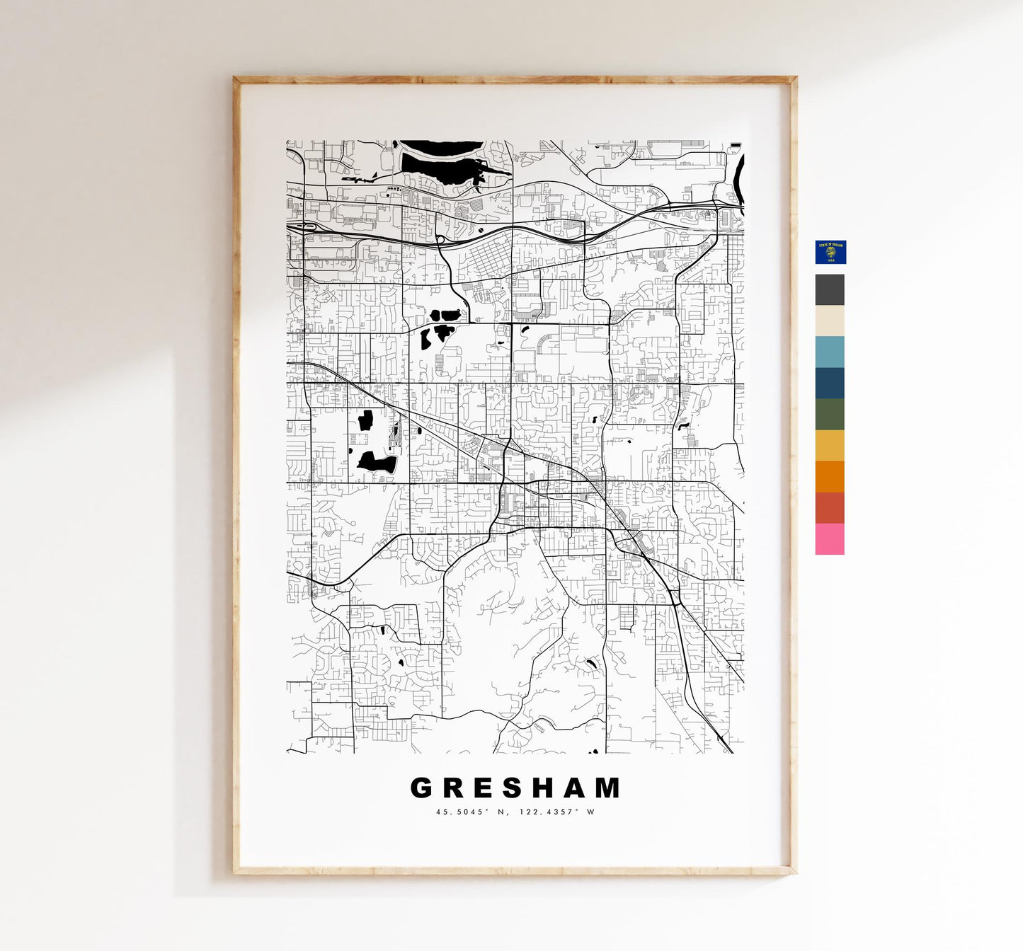 Gresham Map Print - City Map Poster - Map Art - USA City Maps - Gresham Print - Gresham Poster - Minimalist City Map - Oregon