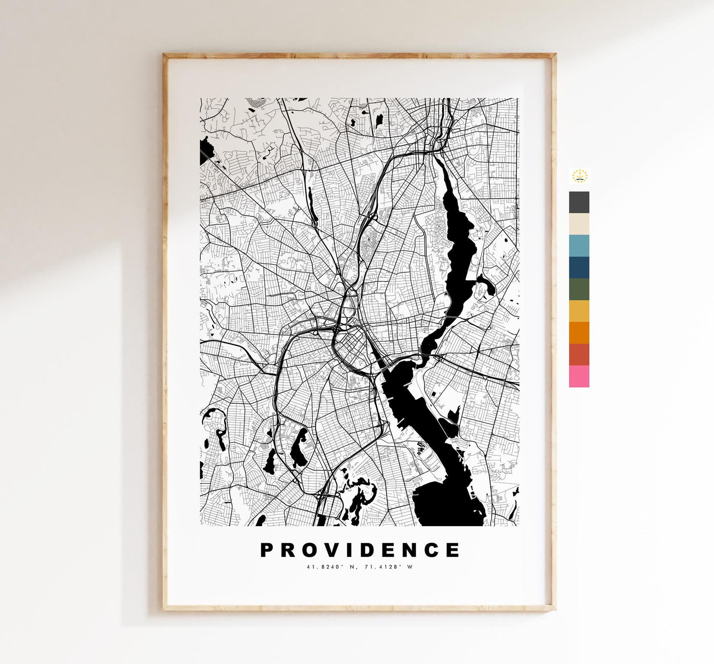 Providence Map Print - City Map Poster - Map Art - USA City Maps - Providence Print - Providence Poster - Minimalist City Map - Rhode Island