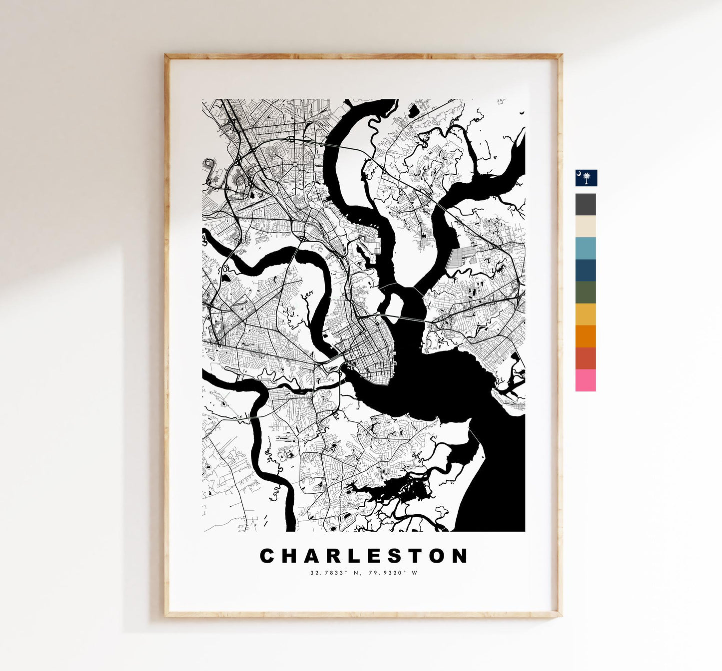 Charleston Map Print - City Map Poster - Map Art - USA City Maps - Charleston Print - Poster - Minimalist City Map - South Carolina