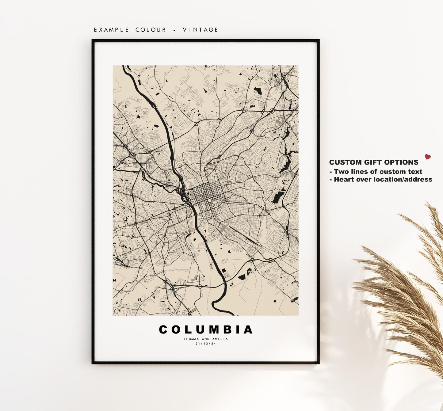 Columbia Map Print (South Carolina) - City Map Poster - Map Art - USA City Maps - Columbia Print - Minimalist City Map - South Carolina