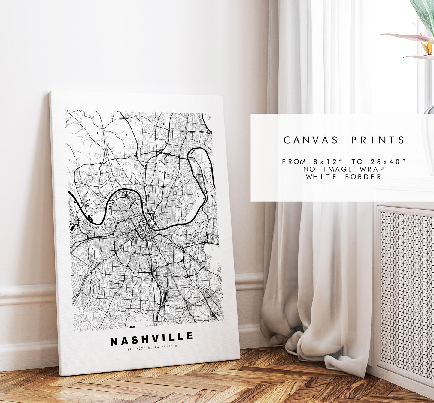 Nashville Map Print - City Map Poster - Map Art - USA City Maps - Nashville Print - Nashville Poster - Minimalist City Map - Tennessee