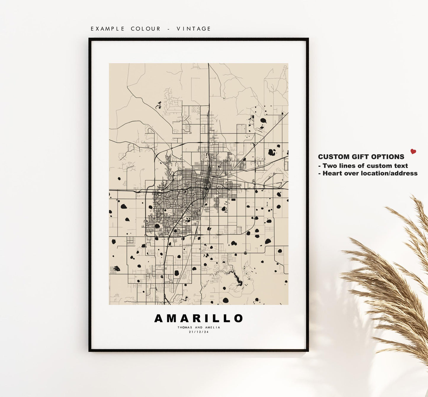 Amarillo Map Print - City Map Poster - Map Art - USA City Maps - Amarillo Print - Amarillo Poster - Minimalist City Map - Texas