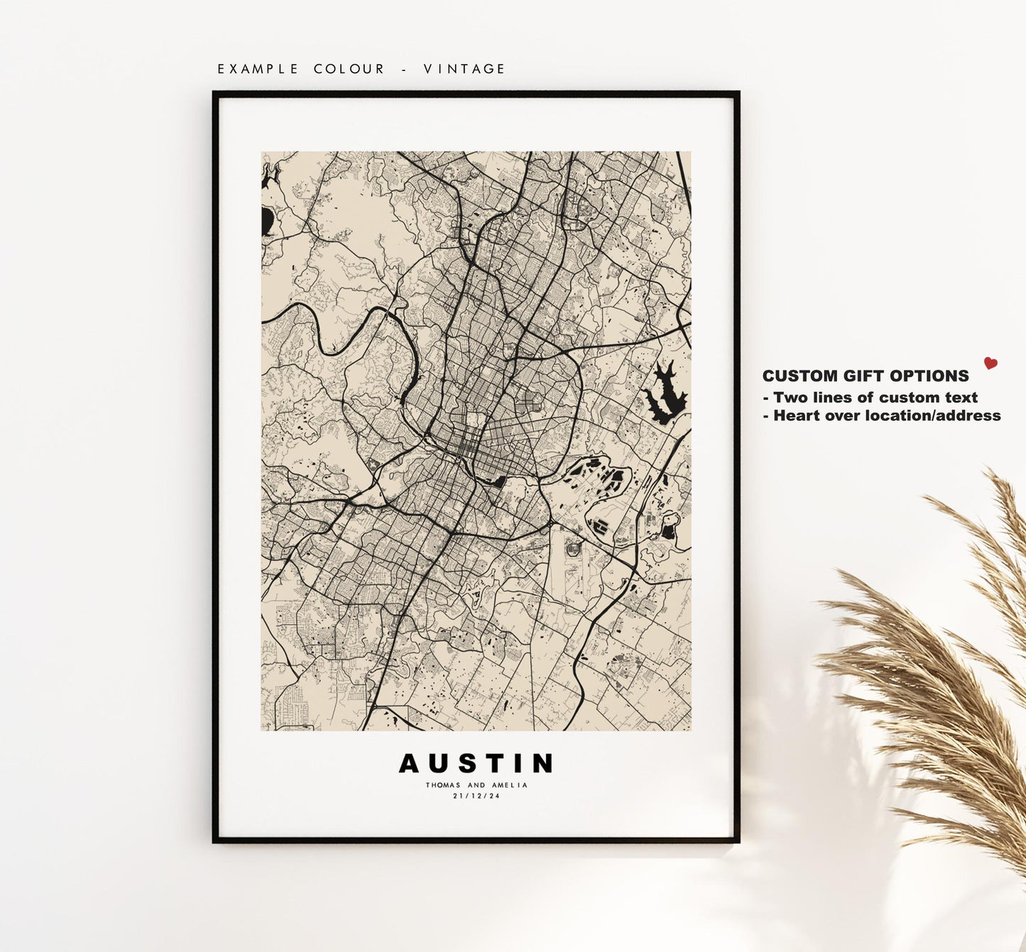 Austin Map Print - City Map Poster - Map Art - USA City Maps - Austin Print - Austin Poster - Minimalist City Map - Texas