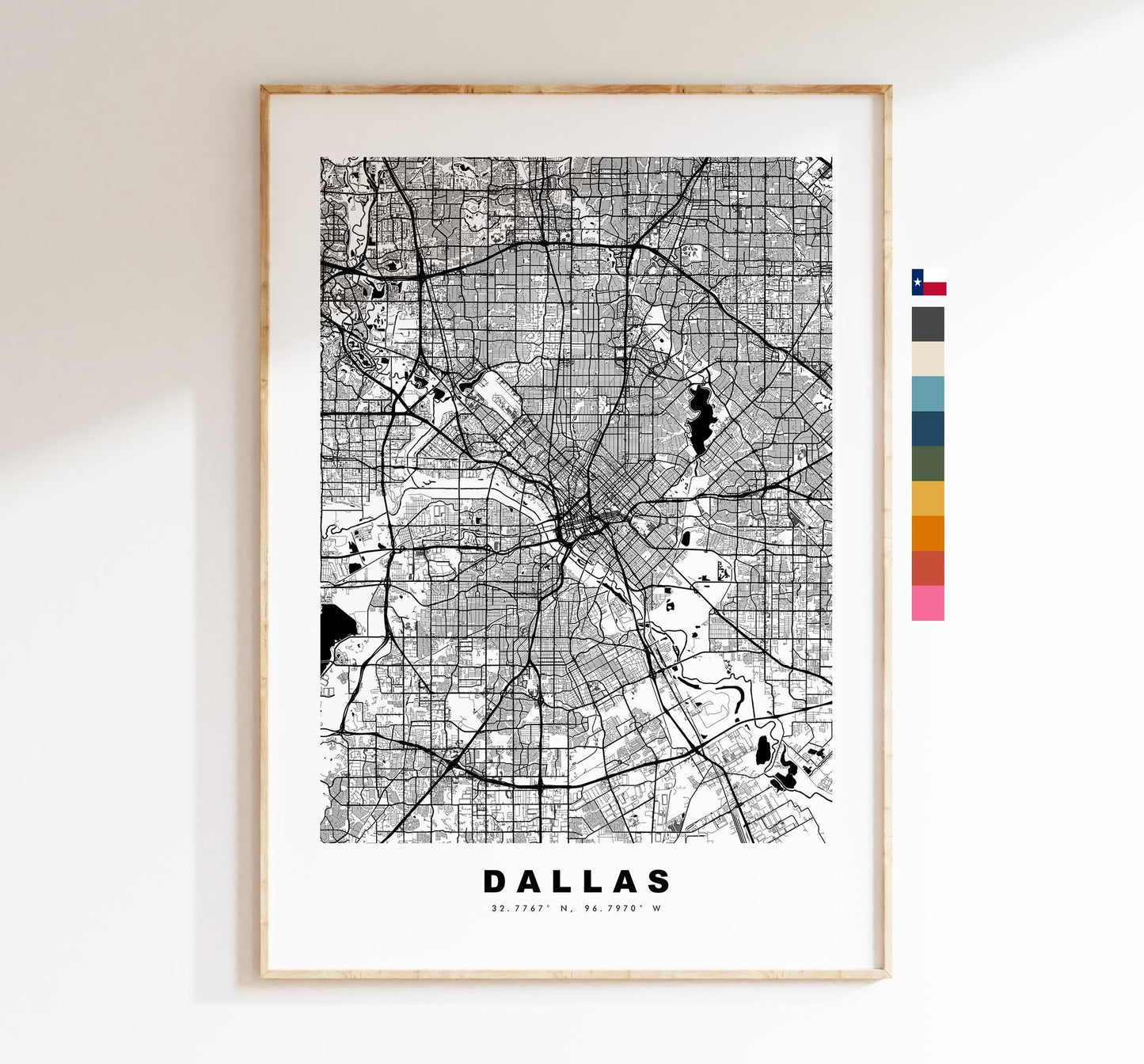 Dallas Map Print - City Map Poster - Map Art - USA City Maps - Dallas Print - Dallas Poster - Minimalist City Map - Texas