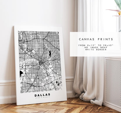 Dallas Map Print - City Map Poster - Map Art - USA City Maps - Dallas Print - Dallas Poster - Minimalist City Map - Texas