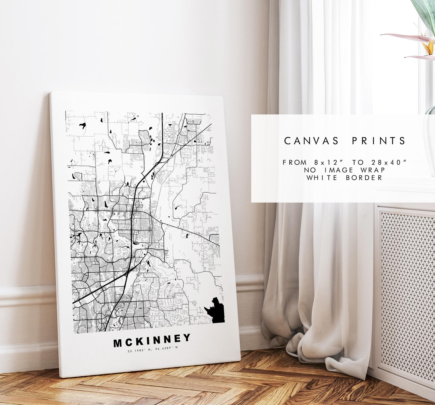 Mckinney Map Print - City Map Poster - Map Art - USA City Maps - Mckinney Print - Mckinney Poster - Minimalist City Map - Texas