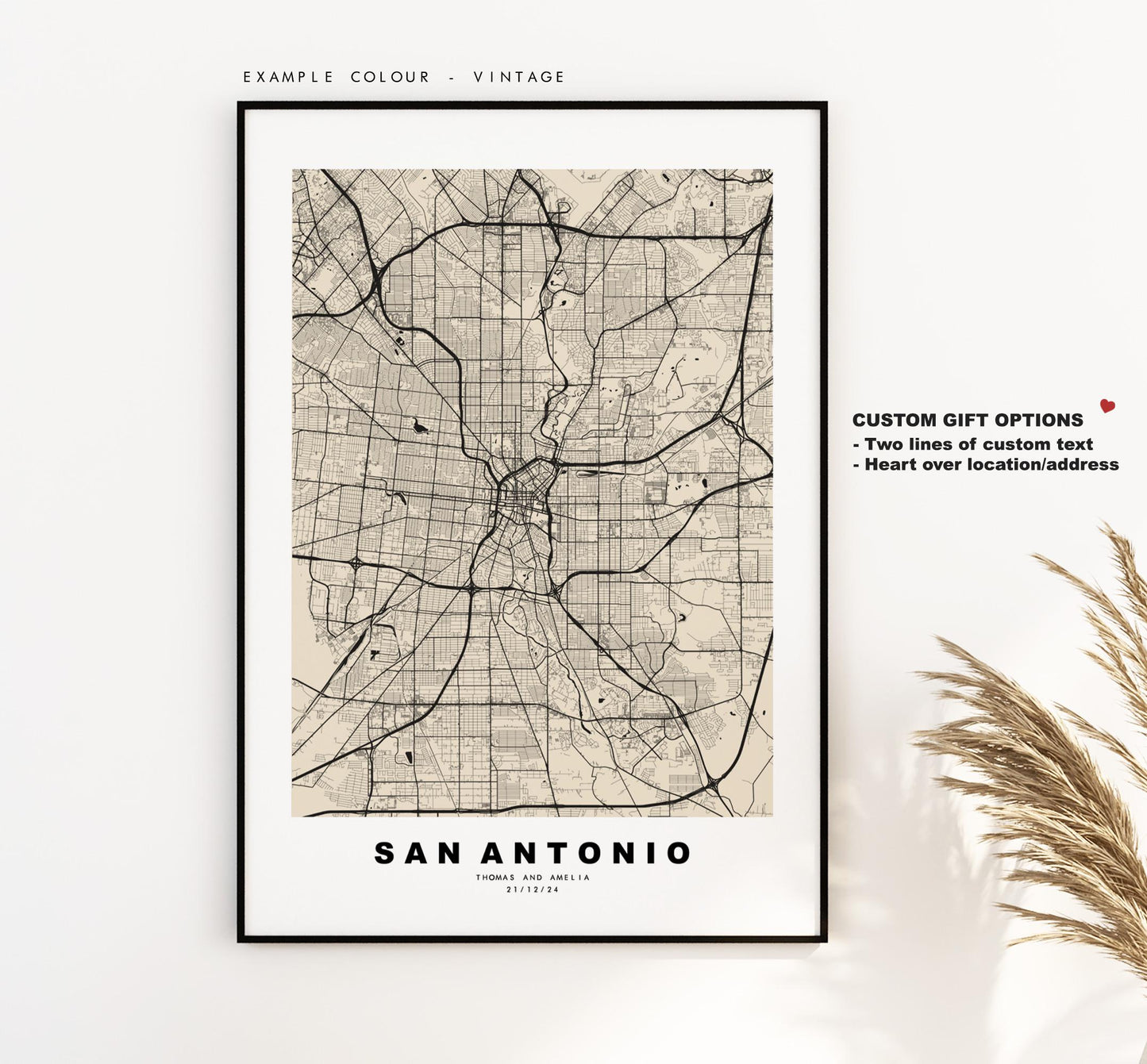 San Antonio Map Print - City Map Poster - Map Art - USA City Maps - San Antonio Print - San Antonio Poster - Minimalist City Map - Texas