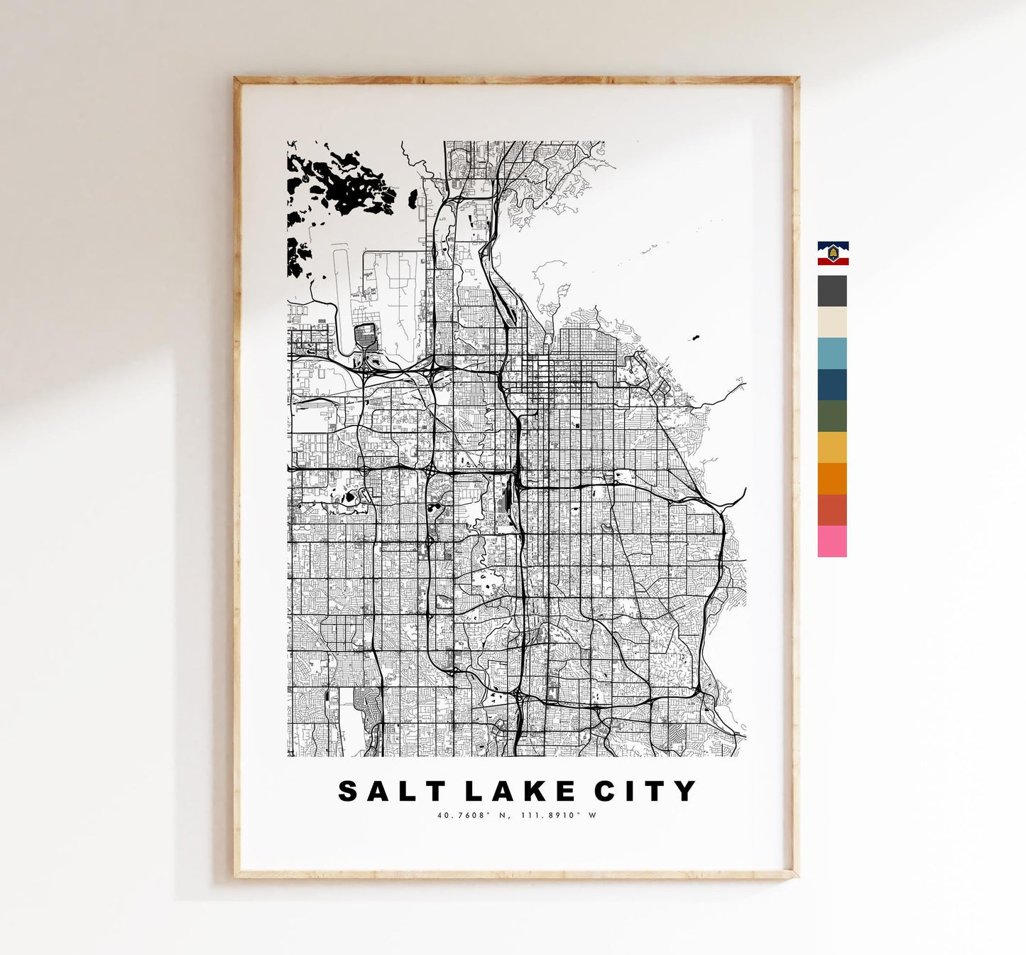 Salt Lake City Map Print - City Map Poster - Map Art - USA City Maps - Salt Lake City Print - Poster - Minimalist City Map - Utah