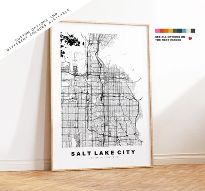 Salt Lake City Map Print - City Map Poster - Map Art - USA City Maps - Salt Lake City Print - Poster - Minimalist City Map - Utah