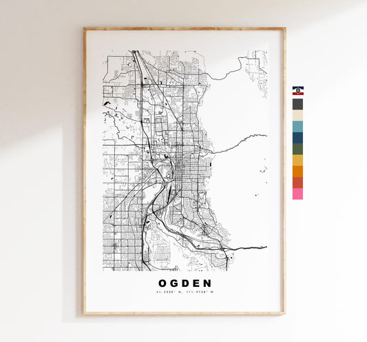 Ogden Map Print - City Map Poster - Map Art - USA City Maps - Ogden Print - Ogden Poster - Minimalist City Map - Utah