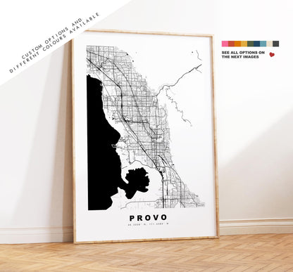 Provo Map Print - City Map Poster - Map Art - USA City Maps - Provo Print - Provo Poster - Minimalist City Map - Utah