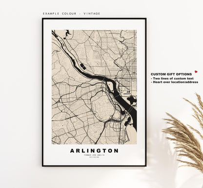 Arlington Map Print (Virginia) - City Map Poster - Map Art - USA City Maps - Arlington Print - Poster - Minimalist City Map - Virginia