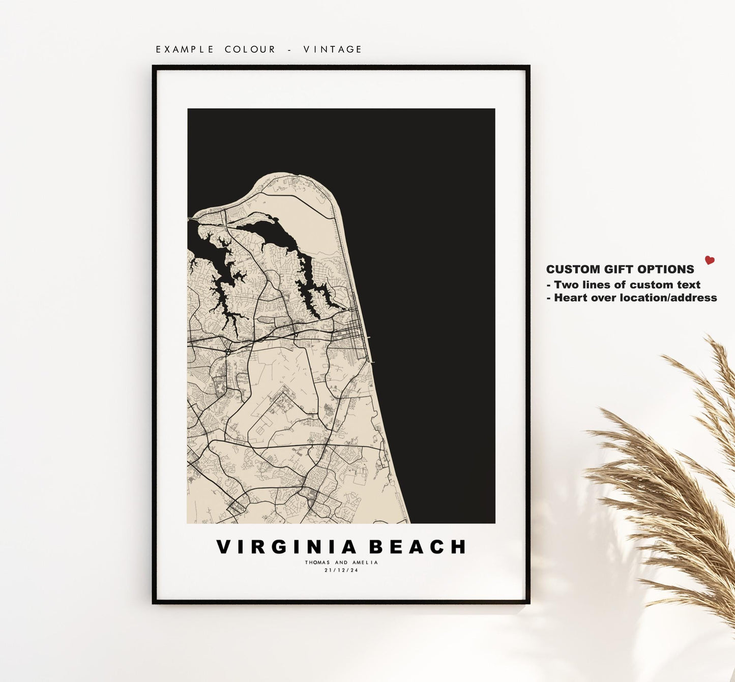 Virginia Beach Map Print - City Map Poster - Map Art - USA City Maps - Virginia Beach Print - Poster - Minimalist City Map - Virginia