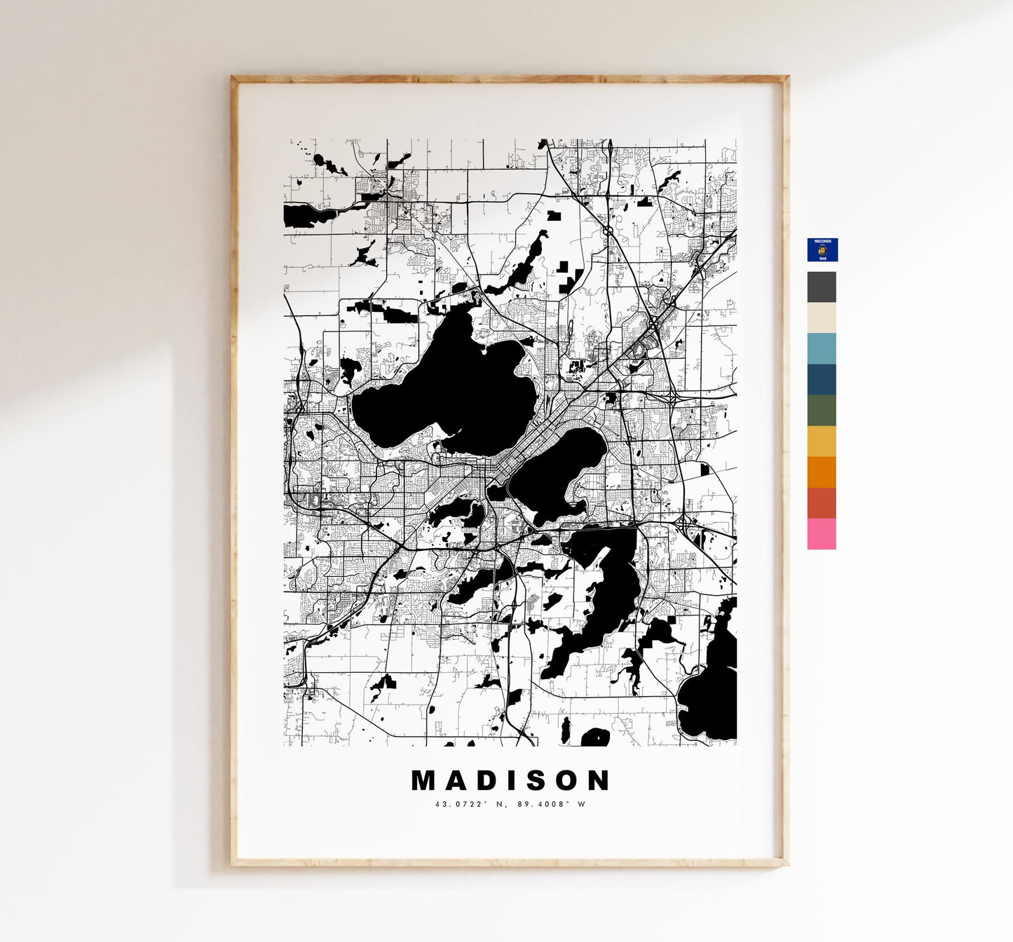 Madison Map Print - City Map Poster - Map Art - USA City Maps - Madison Print - Madison Poster - Minimalist City Map - Wisconsin