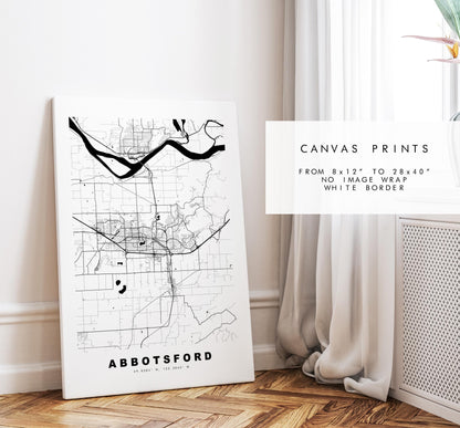 Abbotsford Map Print - City Map Poster - Map Art - Map Wall Art - Canada City Maps - Abbotsford Print - Test Poster - Minimalist City Map