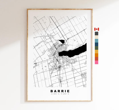 Barrie Map Print - City Map Poster - Map Art - Map Wall Art - Canada City Maps - Barrie Print - Barrie Poster - Minimalist City Map