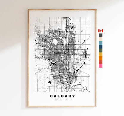 Calgary Map Print - City Map Poster - Map Art - Map Wall Art - Canada City Maps - Calgary Print - Calgary Poster - Minimalist City Map