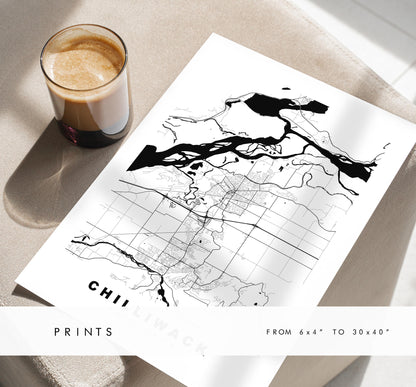 Chilliwack Map Print - City Map Poster - Map Art - Map Wall Art - Canada City Maps - Chilliwack Print - Poster - Minimalist City Map