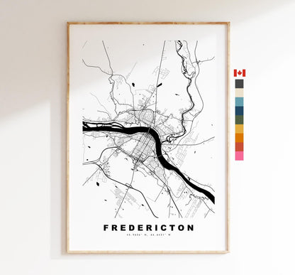 Fredericton Map Print - City Map Poster - Map Art - Map Wall Art - Canada City Maps - Fredericton Print - Poster - Minimalist City Map