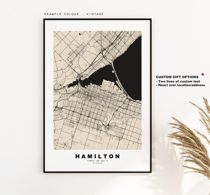 Hamilton Map Print - City Map Poster - Map Art - Map Wall Art - Canada City Maps - Hamilton Print - Hamilton Poster - Minimalist City Map