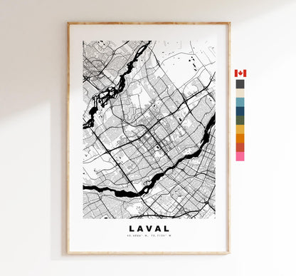 Laval Map Print (Canada) - City Map Poster - Map Art - Map Wall Art - Canada City Maps - Laval Print - Laval Poster - Minimalist City Map