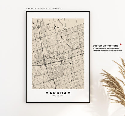 Markham Map Print - City Map Poster - Map Art - Map Wall Art - Canada City Maps - Markham Print - Markham Poster - Minimalist City Map