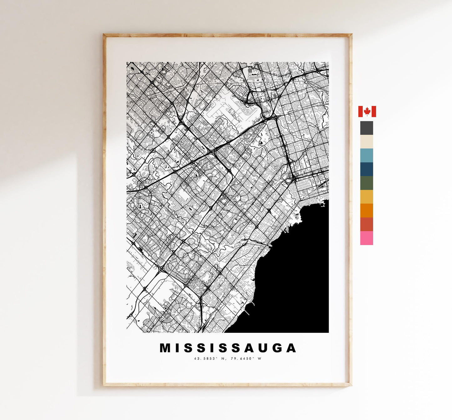 Mississauga Map Print - City Map Poster - Map Art - Map Wall Art - Canada City Maps - Mississauga Print - Poster - Minimalist City Map