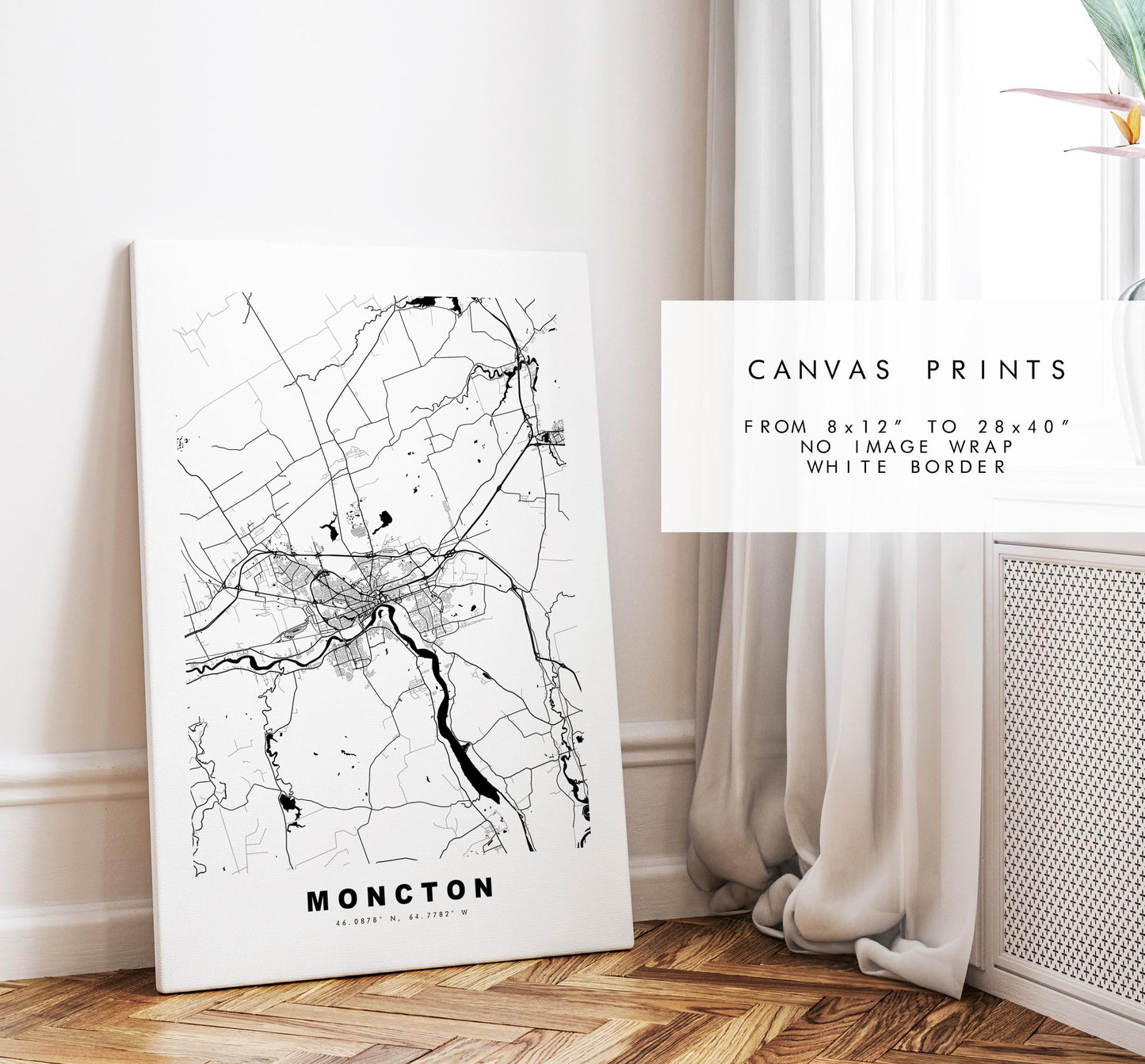 Moncton Map Print - City Map Poster - Map Art - Map Wall Art - Canada City Maps - Moncton Print - Moncton Poster - Minimalist City Map