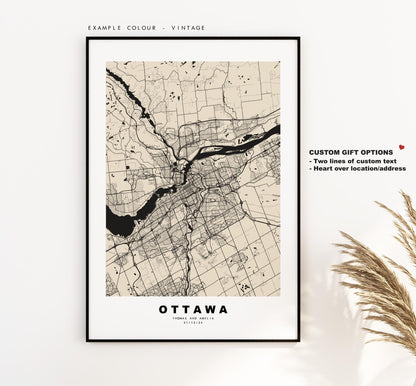 Ottawa Map Print - City Map Poster - Map Art - Map Wall Art - Canada City Maps - Ottawa Print - Ottawa Poster - Minimalist City Map