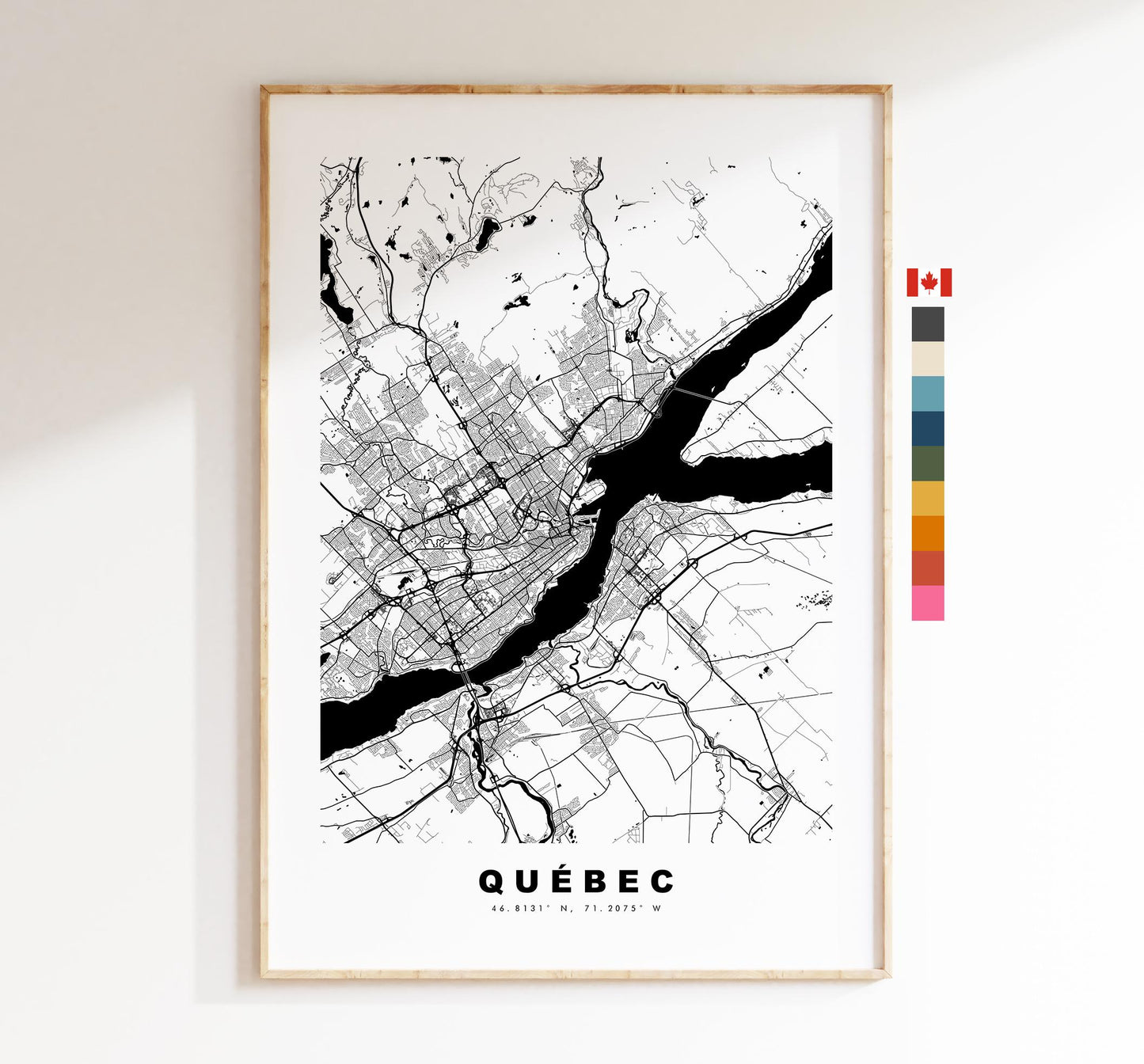 Quebec Map Print - City Map Poster - Map Art - Map Wall Art - Canada City Maps - Québec Print - Québec Poster - Minimalist City Map