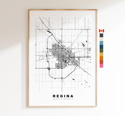 Regina Map Print - City Map Poster - Map Art - Map Wall Art - Canada City Maps - Regina Print - Regina Poster - Minimalist City Map