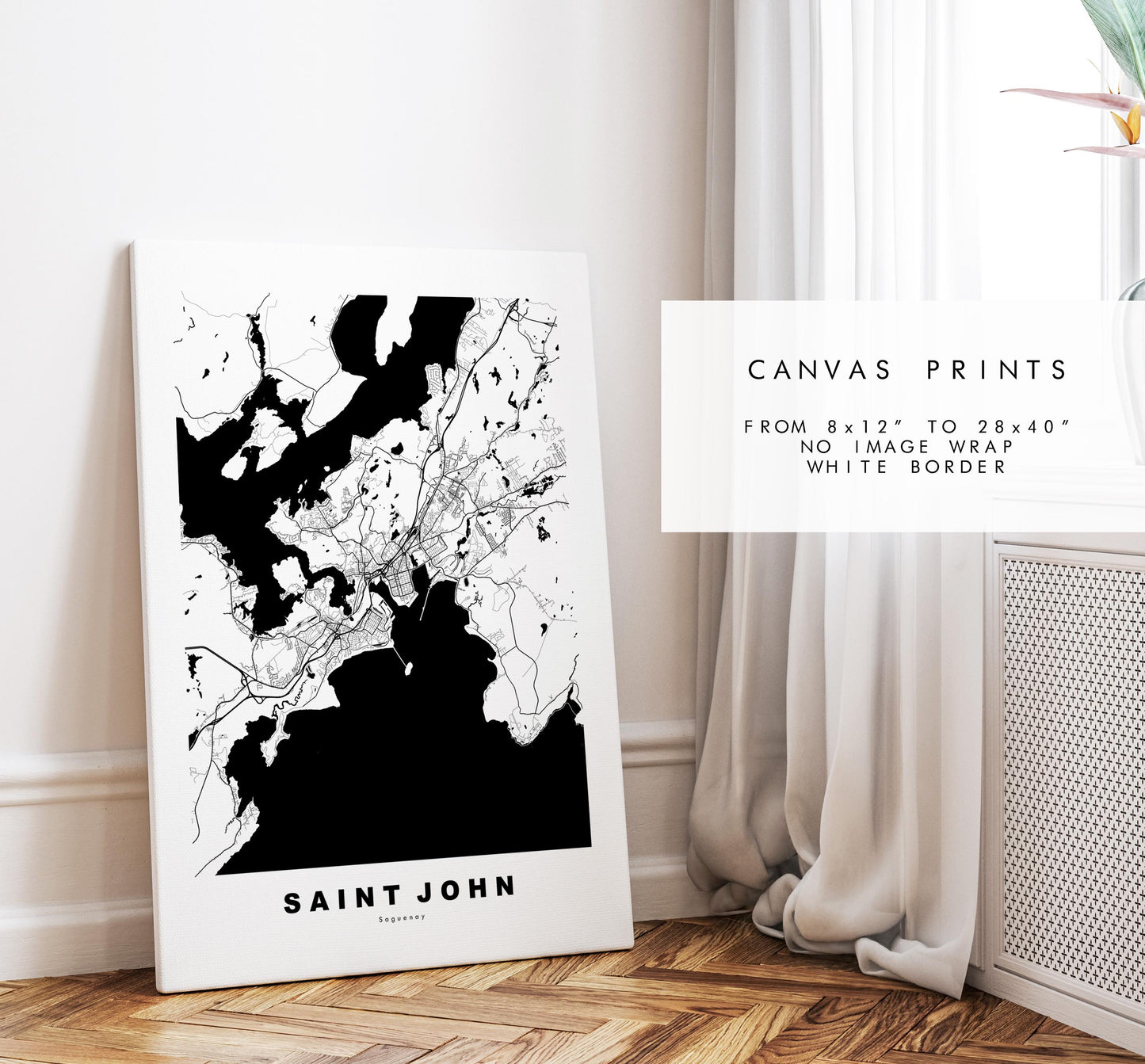 Saint John Map Print - City Map Poster - Map Art - Map Wall Art - Canada City Maps - Saint John Print - Poster - Minimalist City Map