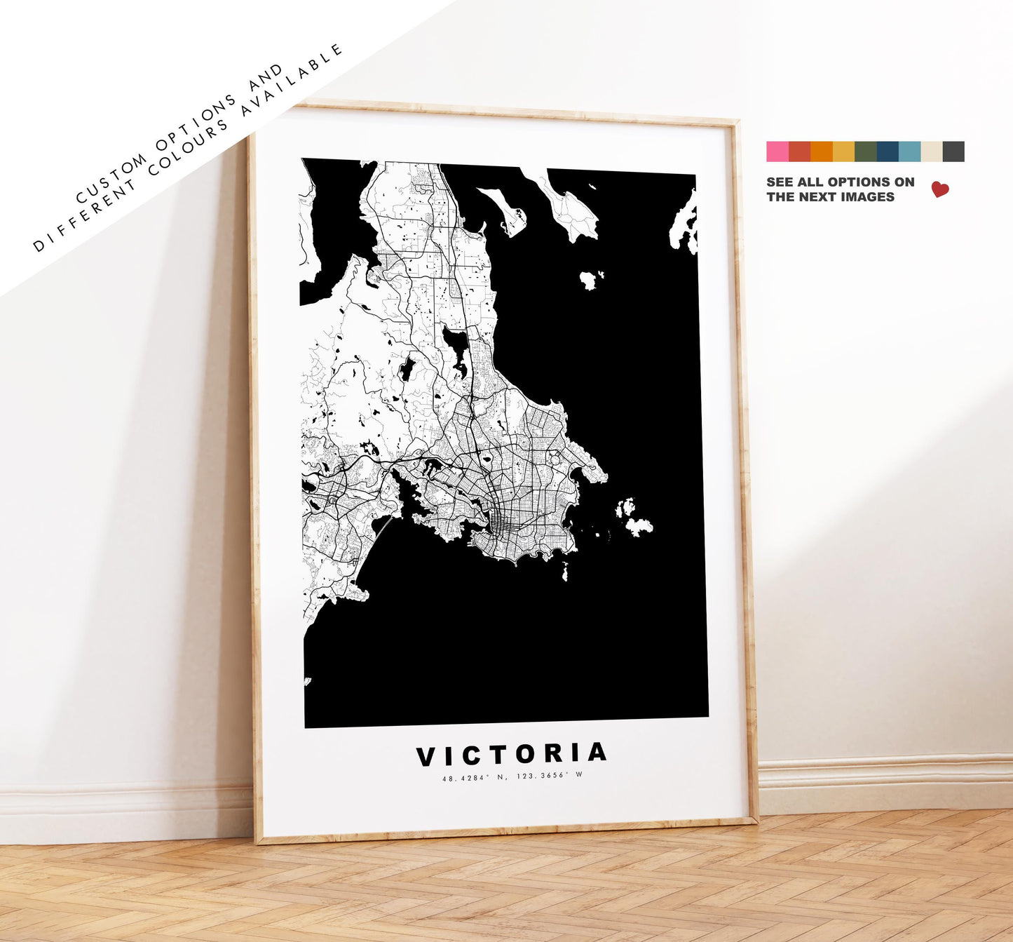 Victoria Map Print (Canada) - City Map Poster - Map Art - Map Wall Art - Canada City Maps - Victoria Print - Poster - Minimalist City Map