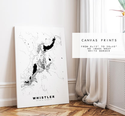 Whistler Map Print - City Map Poster - Map Art - Map Wall Art - Canada City Maps - Whistler Print - Whistler Poster - Minimalist City Map